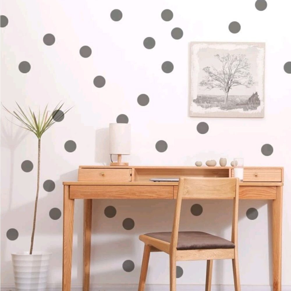 Grey Polka Dot Wall Stickers